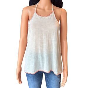 NWT BILA 77 Women’s Beige Boho Cotton Halter Top Size Large